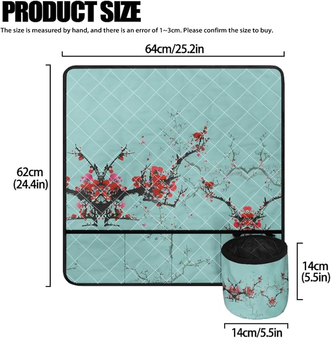 Plum Sewing Machine Dust Cover & Table Mat with Pockets for Sewing Accessories Non Slip Mat Reduce Vibration Movement Home Decor - Image 4