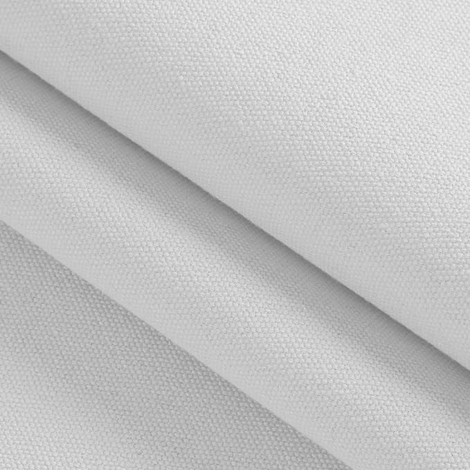12oz Heavy Duty Canvas Fabric, 59" W Natural Cotton Duck Cloth 5 Yards | by The Yard, Durable, Thick & Heavy Sewing Material, for Arts & Crafts, Bags, Covers, Backings, Painting, Home Decor, White by Foreate