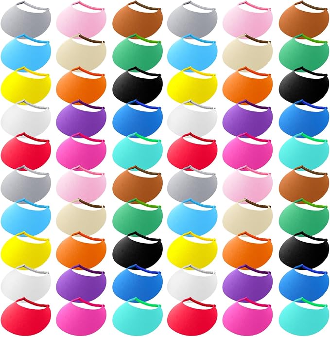 Yahenda Foam Visors for Kids Bulk with Coil Bands Craft Visors Colorful Sun Summer Hats Party Supplies for Boys Girls by Yahenda