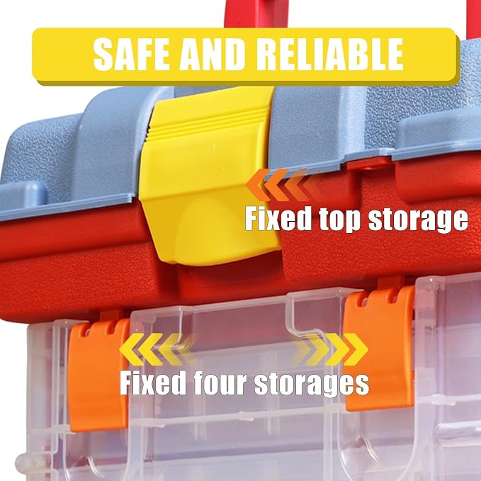 Torin Portable Tool Box, Small Parts Organizer with Drawers, tackle box | Customizable Compartments for Hardware, Fishing Tackle, Beads, or Crafts - Image 7