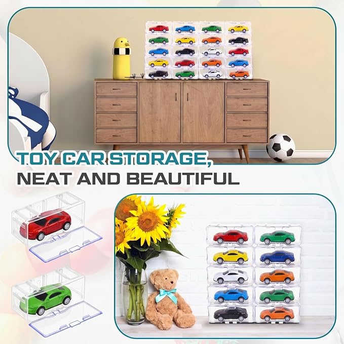Marsui 1/64 Scale Toy Cars Organizer Storage Case Clear Individual Toy Car Display Case1.4 x 1.4 x 3.5 Inches (White,144 Pcs) - Image 4