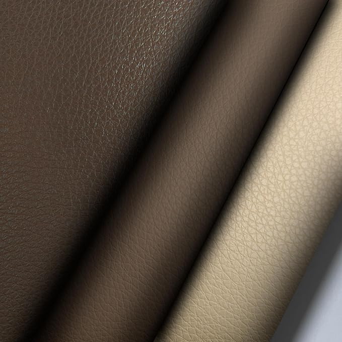 Faux Leather Fabric, 54"x72" Thick Durable Synthetic Upholstery Lychee Texture Leather Vinyl, Soft Smooth Waterproof,Replacement Renovate for Wallets, DIY Projects, Furniture 2 Yard-Beige - Image 6