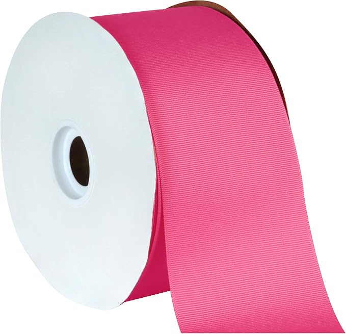 Berwick Offray 3" Grosgrain Ribbon, New Bright Pink, 50 Yards by BerwickOffray