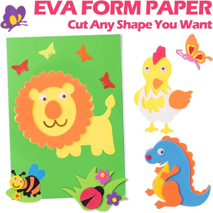 Pangda 100 Pcs 9 x 12 Inch EVA Craft Foam Sheet Crafts, 20 Colors | 2mm Thick Sheet Craft, Colorfed Crafting Handicraft Paper Set, for DIY Arts Scrapbooking School Classroom Project Supplie - Image 5