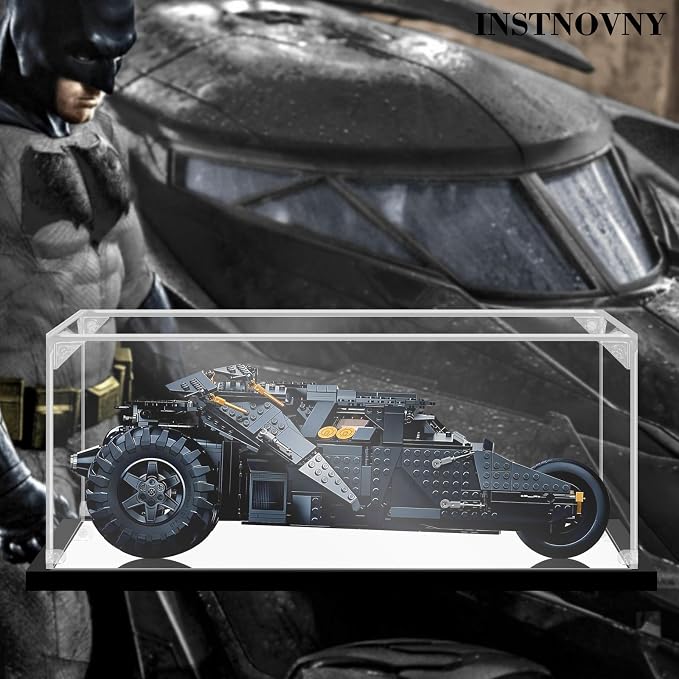 Acrylic Display Case for Collectibles Assemble Acrylic Display Box for Lego 76240 Building Set Clear Acrylic Case for Display Action Figures Car Model Toys(Black,19.7*11.8*7.9 inch) - Image 4