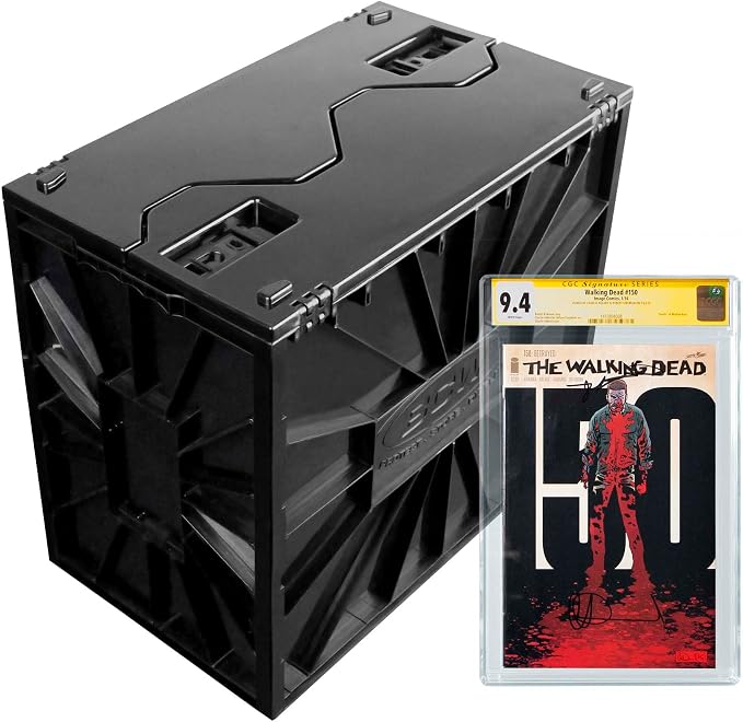 BCW Graded Comic Book Bin with Partition – Black (2 Pack) | Holds Up To 30 Graded Comics | Stackable Comic Book Box Storage for CGC, CBCS & Slabs - Image 2