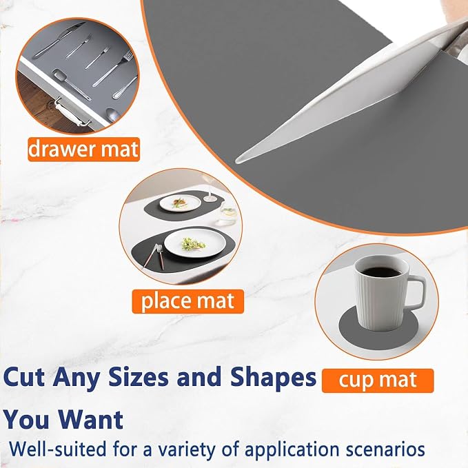2Pack Large Silicone Mats for Kitchen Counter, 48''x32''(120cmx80cm) Heat Resistant Mat for Kitchen Island, Waterproof Multipurpose Countertop Protector, Dark Gray - Image 4