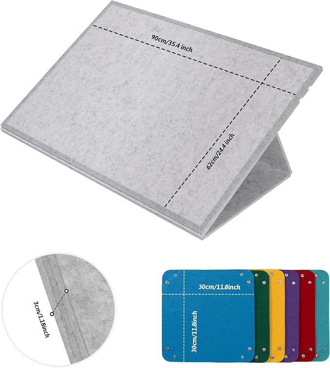 Lavievert 1500 Piece Tilting Puzzle Board with 6 Sorting Trays - Light Gray | 2-in-1 Designed Stand & Cover, 3 Adjustable Tilt Angles, Lightweight & Portable, Felt Mat Plateau Jigsaw Table for Adults - Image 6
