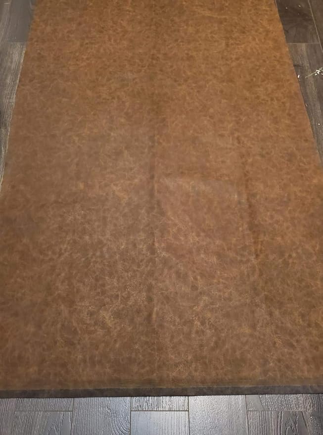 NAT Leathers | Brown Distressed 2 Tone Oily Faux Vegan Leather PU (Peta Approved Vegan) | 1 Yard 36 inch x 54 inch Cut by Yard Pleather 0.9 mm Upholstery | Brown Crazy Horse Distress 36"X54" - Image 6