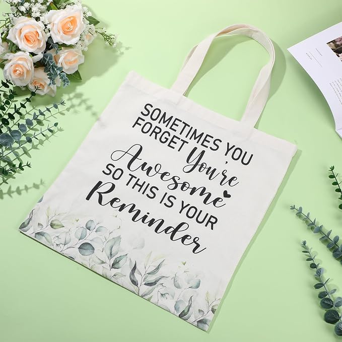 Roowest 60 Pcs Employee Appreciation Gift Totes Bulk Inspirational Canvas Bags Reusable Cotton Bag(Sometimes) - Image 3
