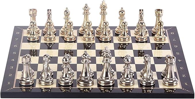 GiftHome Classic Chess Set for Adults Handmade Pieces and Walnut Patterned Wood Chess Board King 2.96 inc