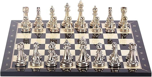 GiftHome Classic Chess Set for Adults Handmade Pieces and Walnut Patterned Wood Chess Board King 2.96 inc