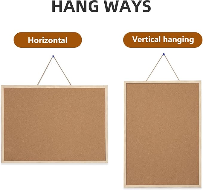 24x36 Large Cork Board for Walls with Solid Wood Frame, Premium Double Sided Bulletin Board for Office & Home, Decorative Hanging Pin Notice Board, 1 Pack - Image 6