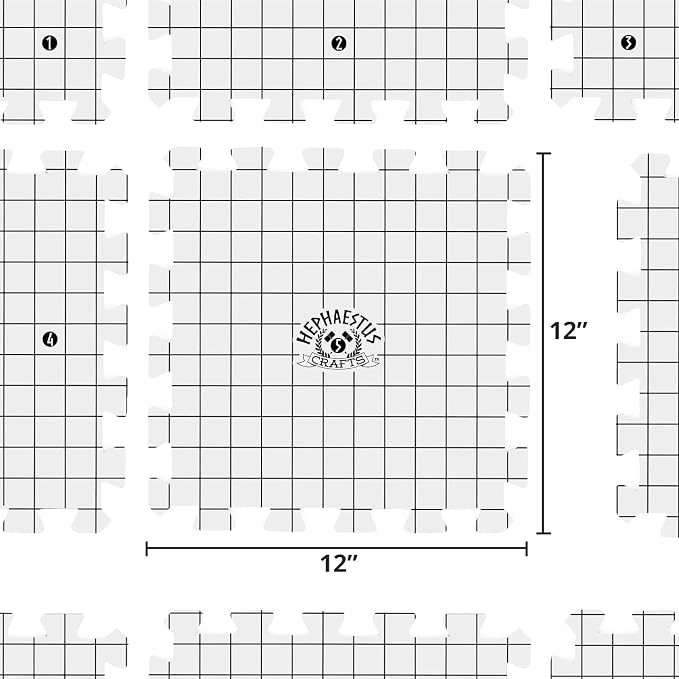 Hephaestus Crafts Blocking Mats for Knitting - Pack of 9 GRAY Blocking Boards with Grids for Needlepoint or Crochet. 150 T-pins | Blocking Boards with Grids for Needlepoint or Crochet, Includes 150 T Pins - Image 2