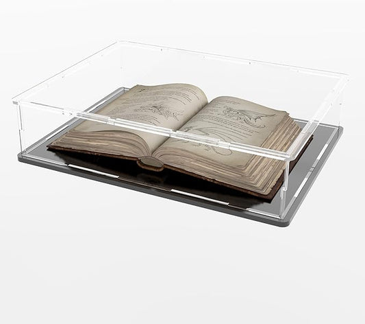 Book Display Case Clear Book Protector Case, Large Acrylic Display Cover Case for Books, Stamps, Coins, Cards, Photos, Album, Jewellery and Collectibles 16 (L) × 13 (W) × 4 (H) inch