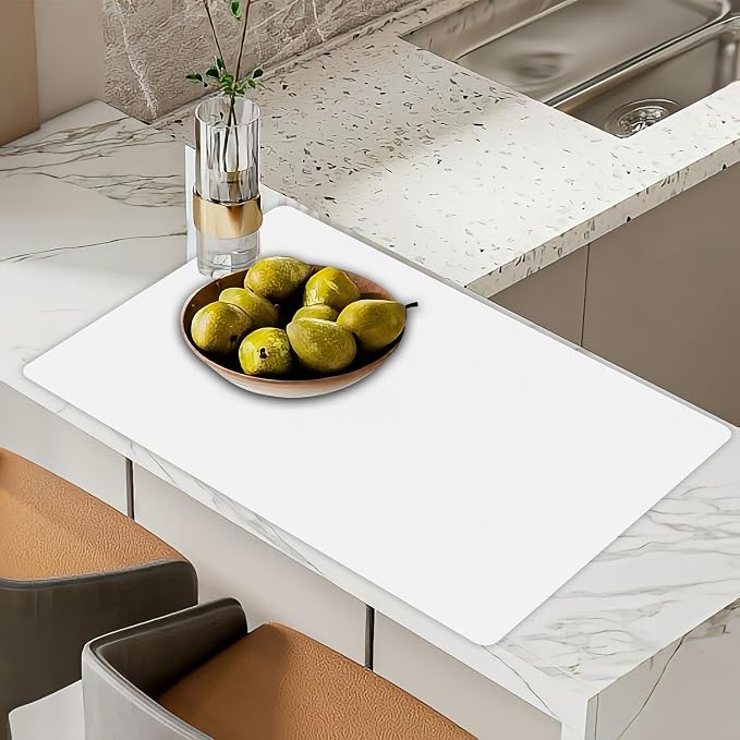 2MM Super Thick Large Silicone Mat, 23.6"x31.5"(80cmx60cm), Non-slip Heat Resistant, Thicken Kitchen Counter Mats, Waterproof Countertop Protector for Craft (Semitransparent) by Goldleaf