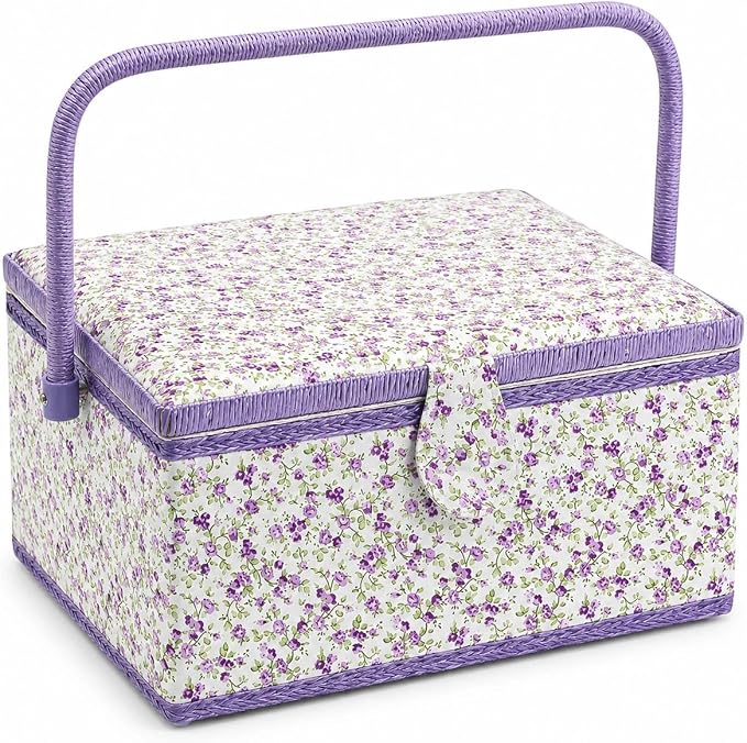 Large Sewing Basket with Accessories, Sewing Organizer Box for Sewing Supplies and DIY Crafting Tools Storage, Sewing Kit Tools for Sewing Mending by Flrhsjx