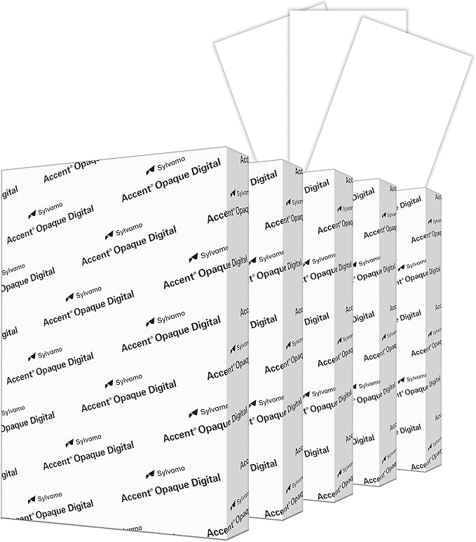Accent Opaque 18” x 12” White Cardstock Paper, 80lb, 216gsm – 1,000 Sheets (5 Reams) – Premium Smooth Heavy Cardstock, Printer Paper for Invitations, Cards, Menus, Business Cards – 188095C by Accent