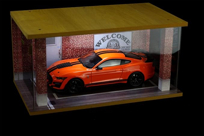 Display Case with Light for 1/18 Diecast Cars | Display Case for 1/18 Diecast Cars,Acrylic Display Case for 1/12 Scale Toy Motorcyle with LED Lighting, Route 66-3 Open Side - Image 3