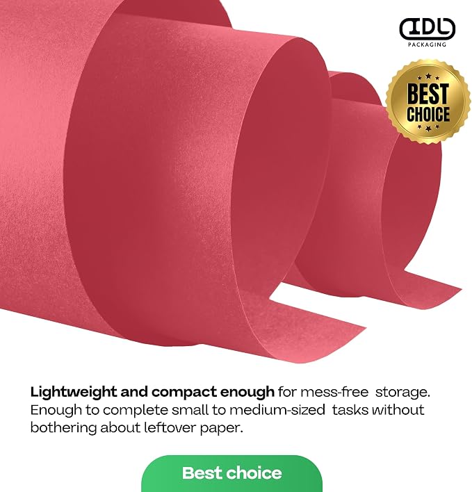 Red Kraft Paper Roll 18" x 1200" (100 feet) with Cutter - USA-Made Gift Wrapping Paper for Packing, Moving, Shipping & Crafts/Arts - 100% Recyclable Natural Craft Material by IDL Packaging | Gift Wrapping Paper for Packing, Moving, Shipping & Crafts/Ar... - Image 7