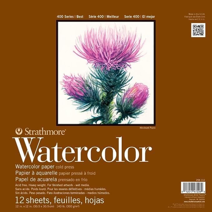 Strathmore Watercolor Paper Pad 12"X12"-12 Sheets -298112 by StrathmorePaper