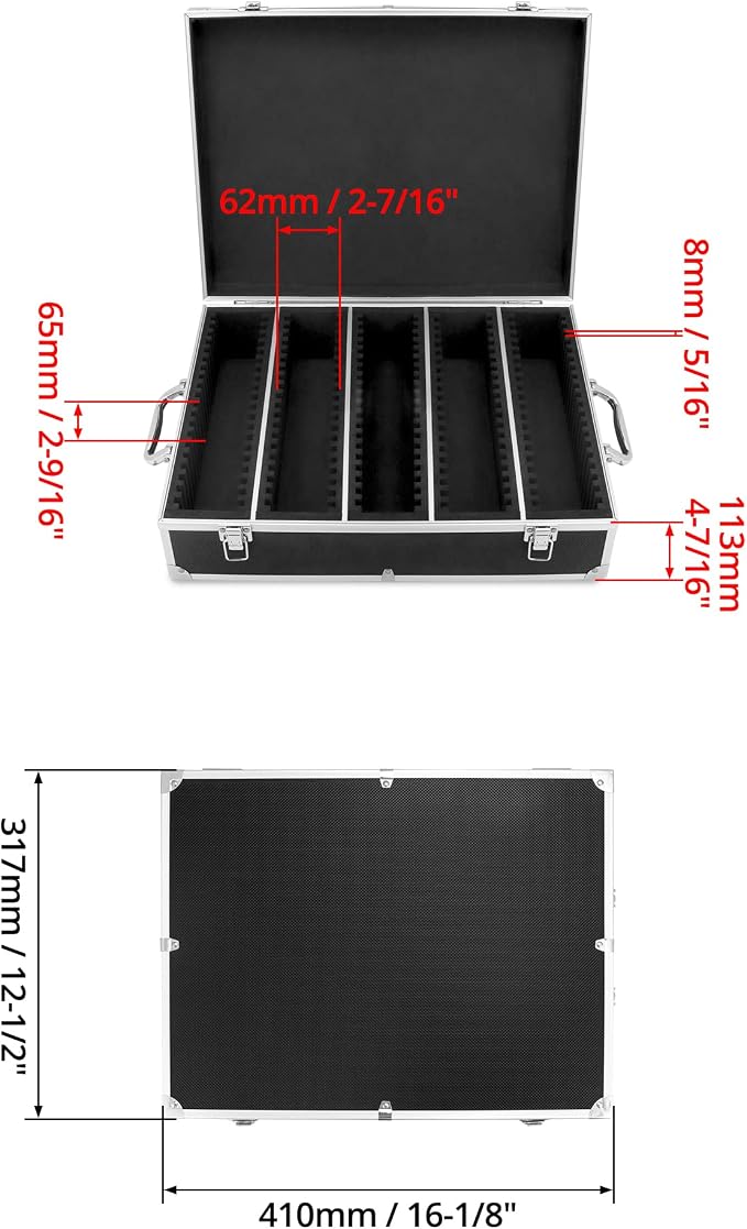 QWORK Coin Storage Box, 100 Graded Coin Slab Case, Trading Card Storage Box for PCGS, NGC & More, Coin Holder Display Case, Coin Collection Supplies, Black - Image 2