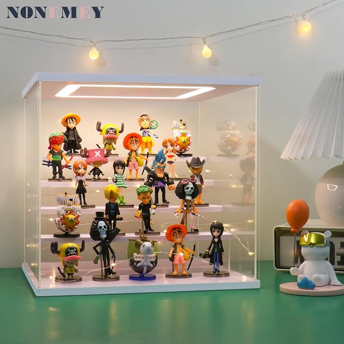Acrylic Display Case with Light, Upgraded 3 Color Light & Adjustable Brightness Showcase ,6 Tier Dustproof Clear Toy Organizer Box for Action Figures, Collectibles,19.6x12.5x16.5 in - Image 4