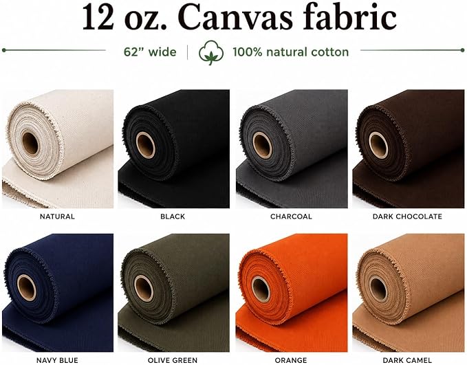 Sedona Designz Black Cotton Duck Canvas 12oz - 62" Wide Fabric by The Yard - Heavy Duty, Durable for Upholstery, Crafts, and Home Décor - Image 6
