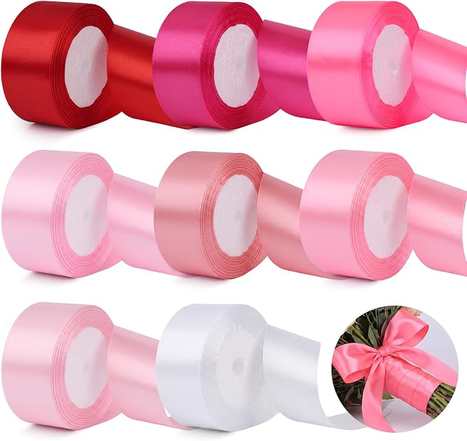 200 Yards Ribbon,1-1/2 Inch Satin Ribbon,Pink Satin Ribbons | Perfect for Gift Wrapping,Wedding Decoration,Handmade Bows,Wrapping Bouquet and More by Unknown