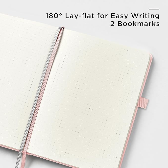&And Per Se Dotted Journal Notebook, A5 Hardcover Aesthetic Dotted Notebook – 160 Pages 100gsm Thick Dot Grid Paper, 3 Sticker Sheets – Gift-Ready Journaling Kit for Women (Peach Pink) - Image 3