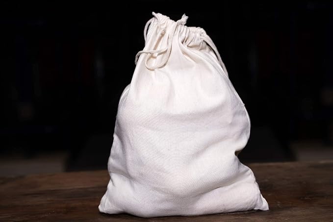 8"x12" COTTON DOUBLE DRAWSTRING MUSLIN BAGS (Natural Color)-12 count pack - Image 6