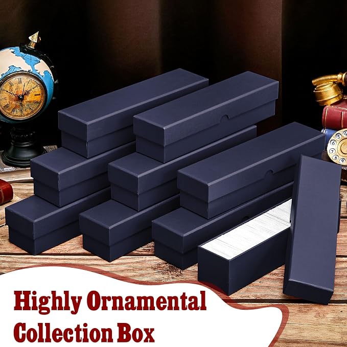 Teling 8 Pcs 2x2 Coin Storage Collectors Box, 9 x 2 x 2 Inches, Blue | Cardboard Coin Flips for Cents, Protects Penny Quarters Nickels, Organizes Collection Storage, Stackable Collector Boxes - Image 4