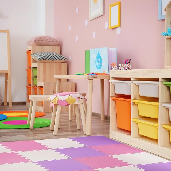 BalanceFrom Foam Floor Tiles for Kids - Non-Toxic Comfortable Baby Play Mat and Interlocking Foam Tiles for Crawling & Development, Soft Play Mat for Babies, 36 Tiles Cover 36 SQ SF - Image 6