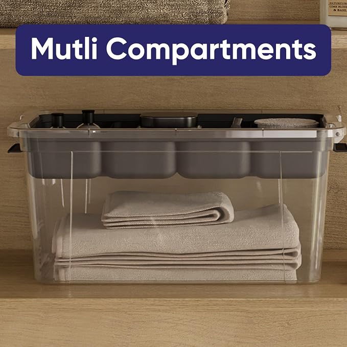 Superio Storage Container Organizing Bin with Removable Tray Deep Plastic Tools, Sewing, Crafts Box, 8.75 Qt, 3 Pack - Image 4