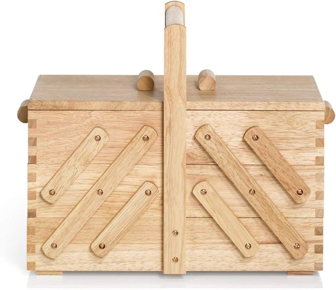 Prym Sewing Basket, Wood, Beige, Brown, Medium by Prym