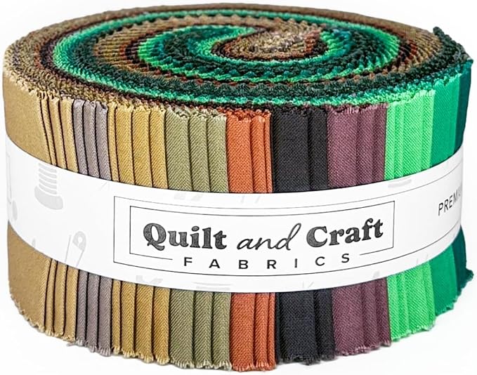 2.5" Fabric Strip Roll - 100% Cotton Quilting Strip (Woods Palette) by NorthcottFabrics