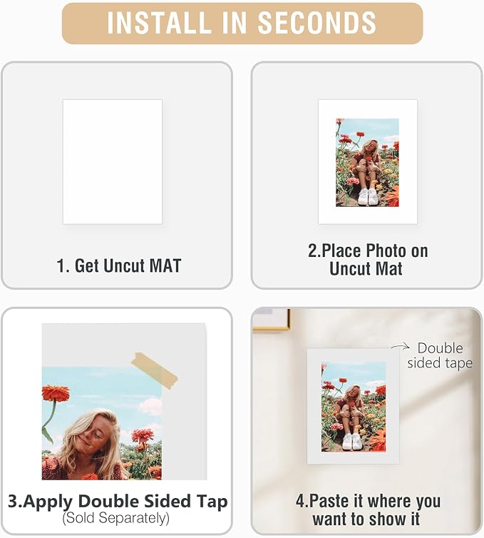 Falling in Art 50Pack Acid-Free Mat Boards,16x20 Uncut White Backing Boards | 4 - Ply Thickness Backer Boards for Photos, Pictures, Frames, Artworks and Prints - Image 7
