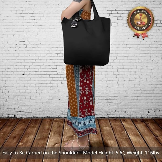 TOPDesign 6-Pack Super Strong Large 12oz Cotton Canvas Tote Bags, Reusable Grocery Shopping Cloth Bags, Fashionable Two-Tone Totes for Crafts, DIY Your Creative Designs - Image 2