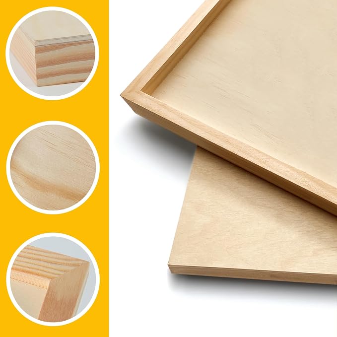 2 Pack 16x20'' Unfinished Gallery Birch Wood Canvas Panels | 1 1/2" Deep Art Cradle Boards for Painting, Pouring, Burning, Epoxy Resin, Laser Engraving Cutting - Image 5