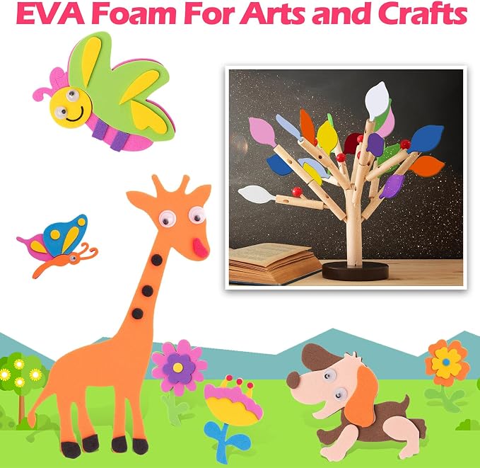 Pangda 100 Pcs 9 x 12 Inch EVA Craft Foam Sheet Crafts, 20 Colors | 2mm Thick Sheet Craft, Colorfed Crafting Handicraft Paper Set, for DIY Arts Scrapbooking School Classroom Project Supplie - Image 7
