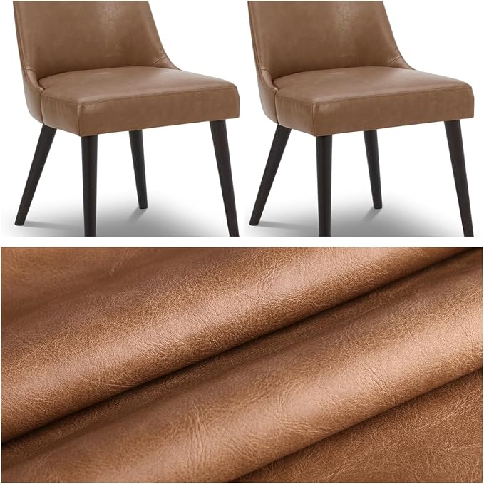 Premium Faux Leather Upholstery Fabric 1.2mm Thickness，Waterproof Upholstery Leather Distressed Bark Fabric(Light Brown,Pre-Cut 18"x54") - Image 8