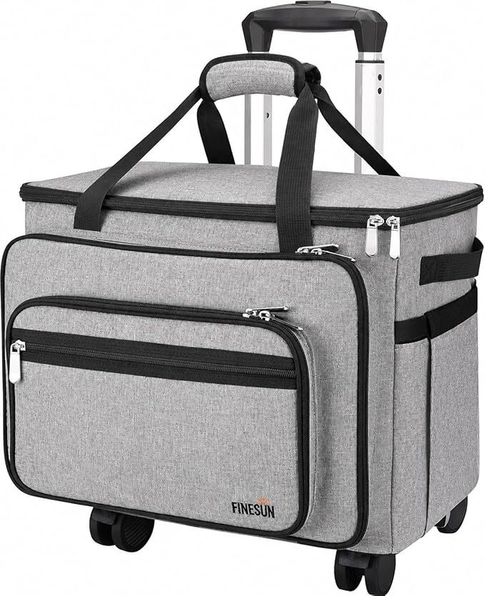Sewing Machine Case with Wheels, Rolling Tote Organizer Sewing Class Bag by FINESUN