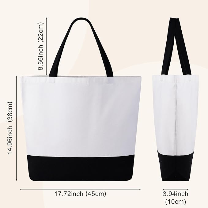 Custom Canvas Tote Bags Bulk with Logo 1 | 6 | 10 | 30 | 50 | 100 Pack Personalized Reusable Grocery Shopping Bags - Image 2