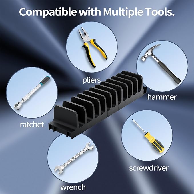 44Pcs Modular Plier Organizer for Tool Box Drawer, Plier Holder for Garage | 1.6"H Custom-fit Tool Drawer Organizer for Workshop, 20 Big/24 Small Slots Hand Tool Holder for Easy Grab, Gift for Mechanic - Image 5