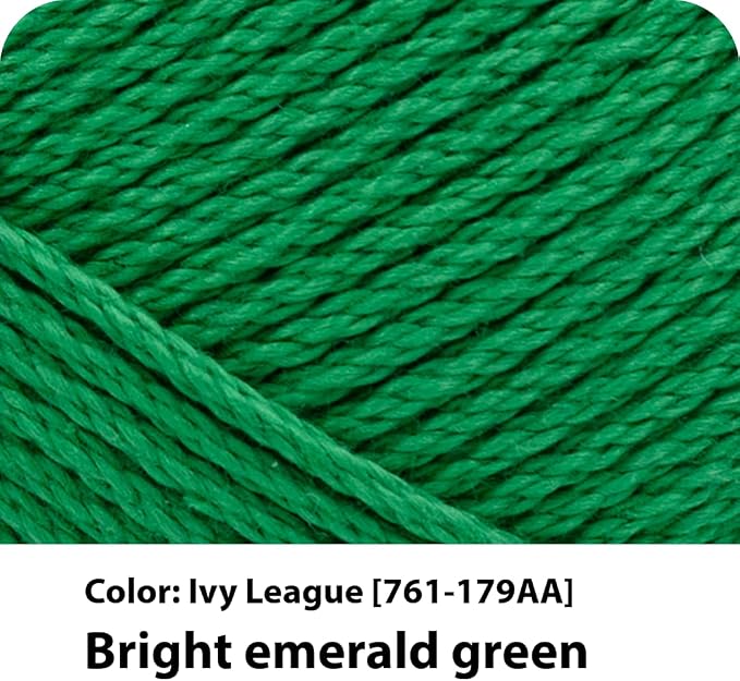 Lion Brand Yarn, 24/7 Cotton Yarn, Ivy League, Green, 3 Pack | Light Worsted 100% Mercerized Cotton Yarn for Crochet, Knitting, Craft, 185 Yards of Natural Fiber for Tees, Bags, Dishcloths - Image 2