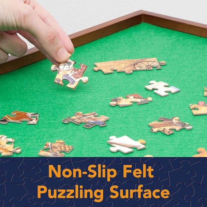 Bits and Pieces Rotating Puzzle Board with Lazy Susan, Portable 1500 Piece Jigsaw Puzzle Table with Fabric Lining, Measures 34" x 34" - Image 5