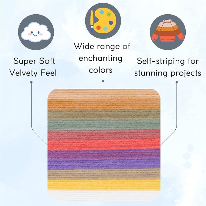 Lion Brand Yarn Mandala 525-276 Moomba | 3 Skeins, Same Dye Lot, Project Bag, CYC #3 DK-Light Worsted, 100% Acrylic, Ideal for Crochet, Knitting Baby Blankets - Image 2