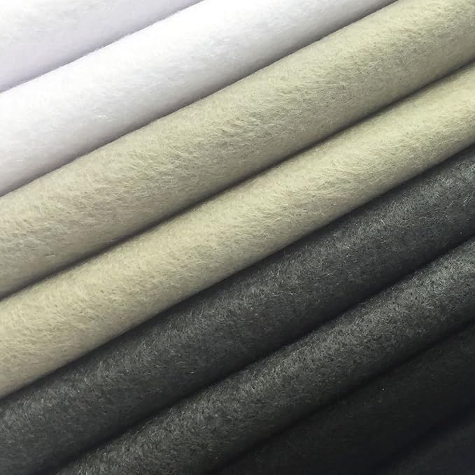 4pcs Thick 1.4mm Soft Felt Fabric Sheet Assorted Color Felt Pack DIY Craft Sewing Squares Nonwoven Patchwork (92x90cm Black & White) - Image 2