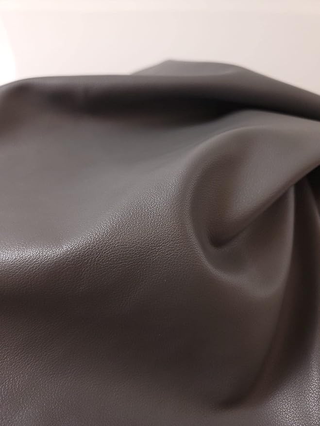 Soft Faux Vegan PU (Peta Approved Vegan) Leather by the Yard Synthetic Pleather 0.9 mm Nappa Yards (360 inch x 54 inch) Soft Smooth Upholstery (Dark Grey, 10 Yards (360"x54")) by NATLeathers