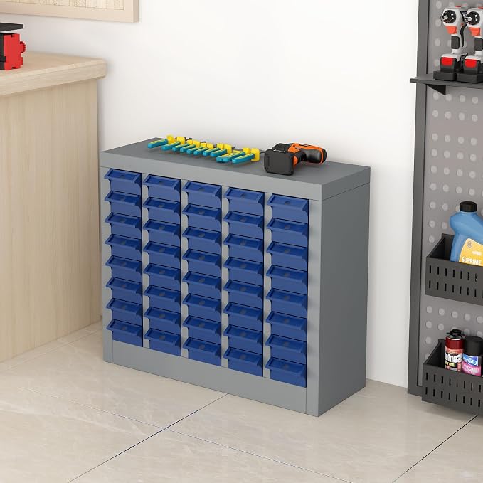 40 Drawer Parts Storage Cabinet for Screws and Hardware Organization | Small Parts Organizer Cabinet With Multiple Drawers For Screws, Bolts, Nails And Tools In Garages,Workshops,Maintenance Areas - Image 2